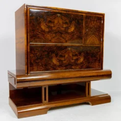 Meuble bar Art Déco en noyer, Wilhelm Mosurski - années 30