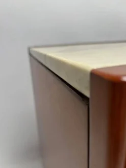 Meuble bar attribué à Angelo Mangiarotti pour Molteni en bois et marbre, années 1960