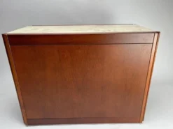 Meuble bar attribué à Angelo Mangiarotti pour Molteni en bois et marbre, années 1960