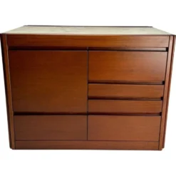 Meuble bar attribué à Angelo Mangiarotti pour Molteni en bois et marbre, années 1960