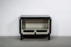 Meuble bar brutaliste noirci par J. Batenburg pour MI Belgium, années 1960