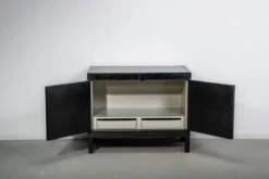 Meuble bar brutaliste noirci par J. Batenburg pour MI Belgium, années 1960