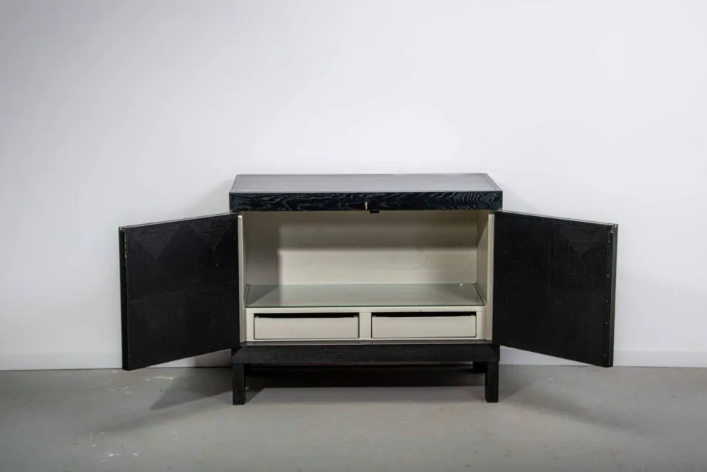 Meuble bar brutaliste noirci par J. Batenburg pour MI Belgium, années 1960