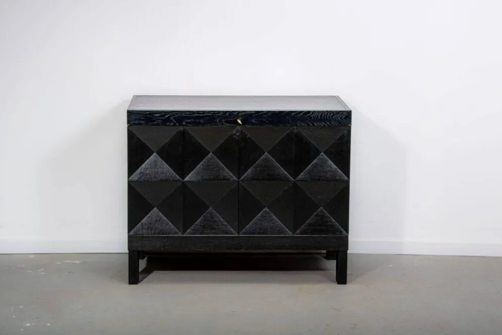 Meuble bar brutaliste noirci par J. Batenburg pour MI Belgium, années 1960