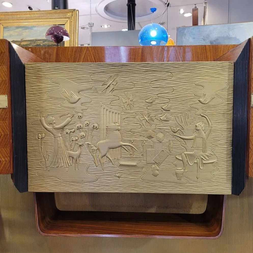 Meuble bar / buffet, palissandre, Vittorio Dassi pour la Permanente Mobili di Cantù, Mid-century, années 50 – Italie