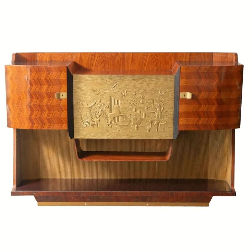 Meuble bar / buffet, palissandre, Vittorio Dassi pour la Permanente Mobili di Cantù, Mid-century, années 50 – Italie