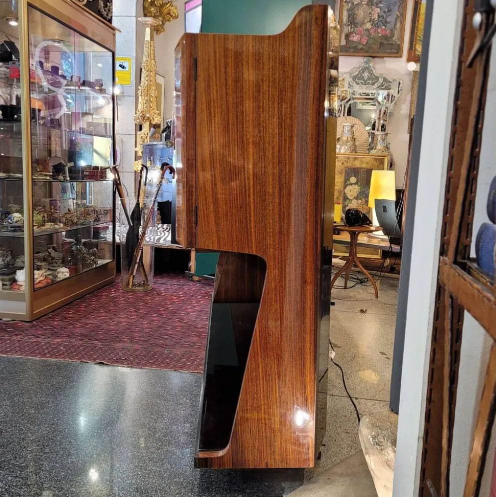 Meuble bar / buffet, palissandre, Vittorio Dassi pour la Permanente Mobili di Cantù, Mid-century, années 50 – Italie
