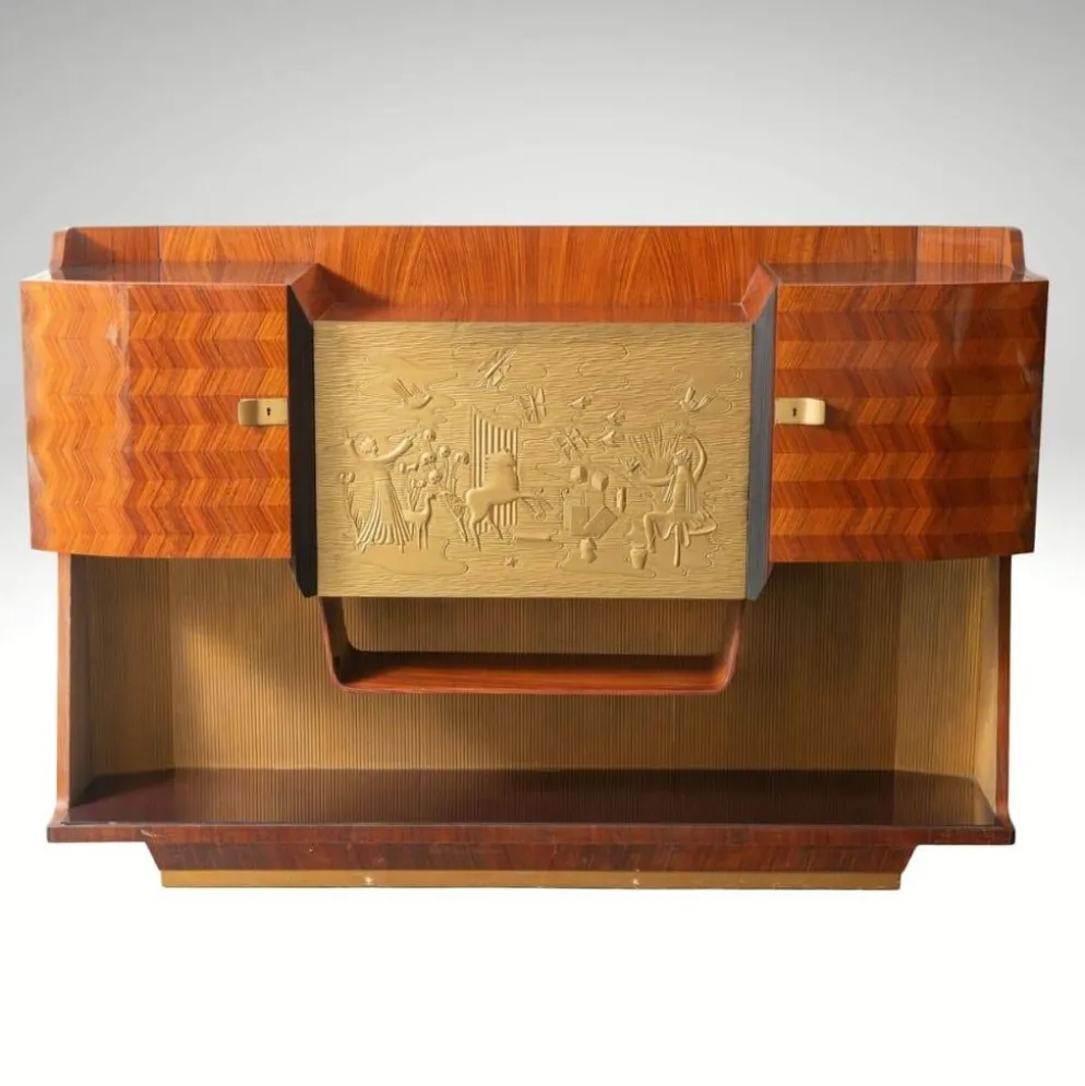 Meuble bar / buffet, palissandre, Vittorio Dassi pour la Permanente Mobili di Cantù, Mid-century, années 50 – Italie