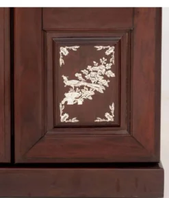 Meuble bar cabinet en palissandre et nacre – fabrication artisanale