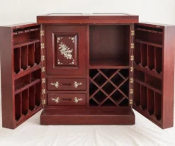 Meuble bar cabinet en palissandre et nacre – fabrication artisanale