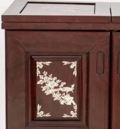 Meuble bar cabinet en palissandre et nacre – fabrication artisanale