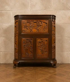 Meuble bar chinois sculpté en bois – XXe siècle