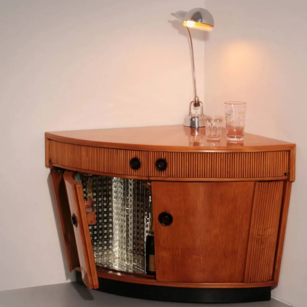 Meuble bar en bois clair attribué à Paolo Buffa, années 1940
