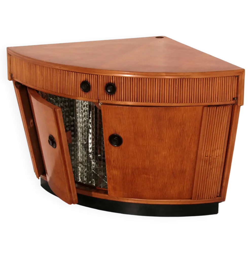 Meuble bar en bois clair attribué à Paolo Buffa, années 1940