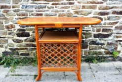 Meuble bar en rotin vintage année 70