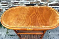 Meuble bar en rotin vintage année 70