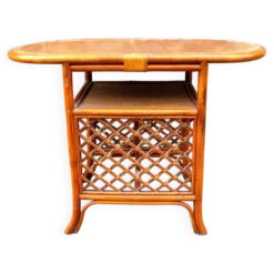 Meuble bar en rotin vintage année 70