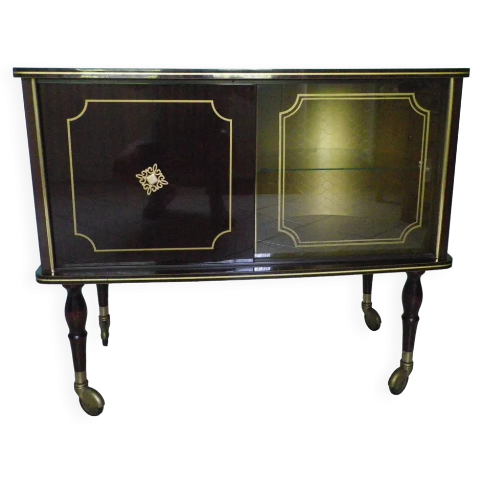 Meuble bar lumineux, corpus en bois laqué 1960/1970