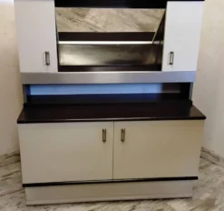 Meuble bar / meuble d’entrée avec miroir vintage des années 70