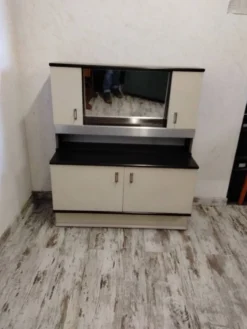 Meuble bar / meuble d’entrée avec miroir vintage des années 70