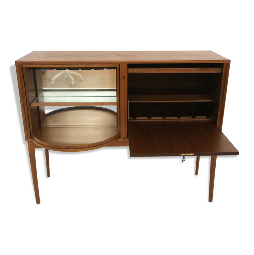 Meuble-bar scandinave en noyer, Sola Møbelfabrik Ganddal, Norvège, 1960