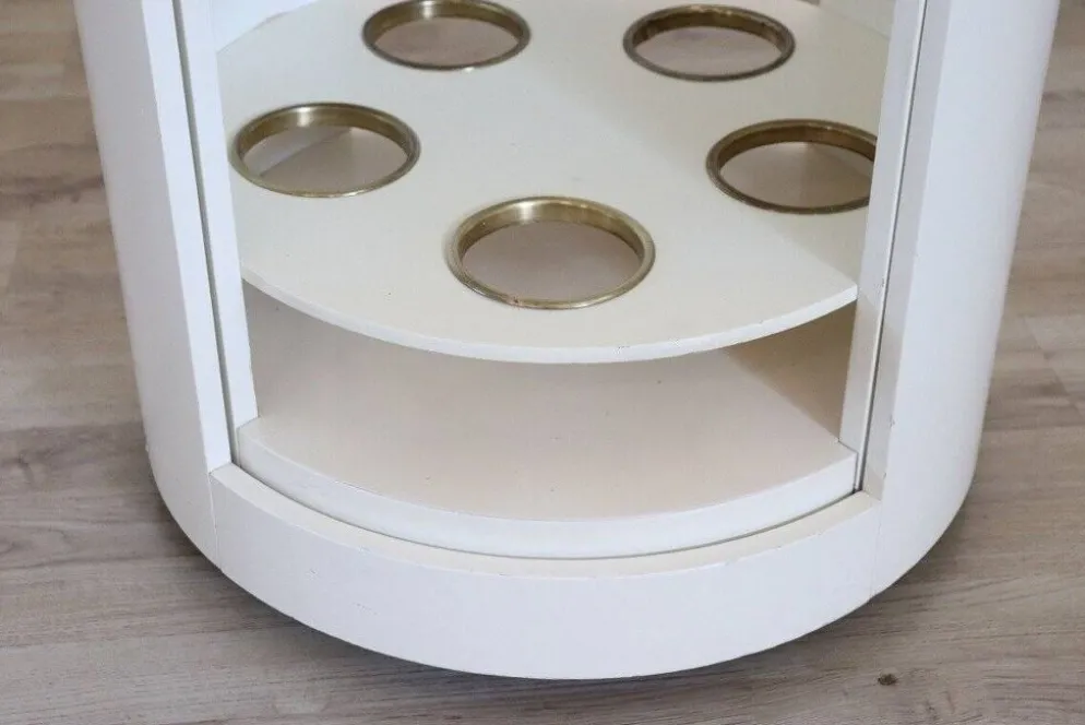 Meuble bar Space Age sur roulettes avec porte coulissante, années 1960