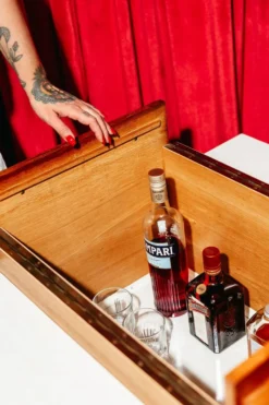 Meuble bar sur roulette vintage