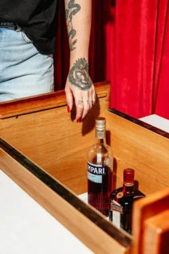Meuble bar sur roulette vintage