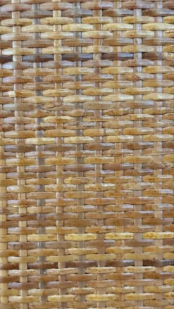 Meuble bar vintage en rotin et cannage tressé – années 70