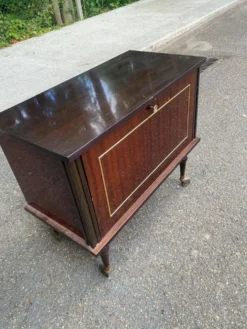 Meuble bar vintage rétro mid-century sur roulettes avec éclairage 1960