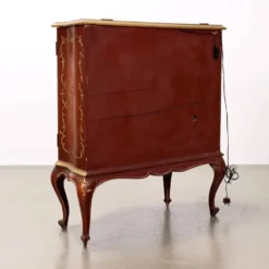 Meuble bar vintage style baroque en bois doré, Italie, XXe siècle