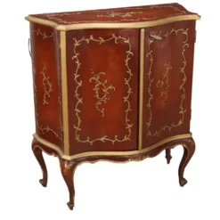 Meuble bar vintage style baroque en bois doré, Italie, XXe siècle