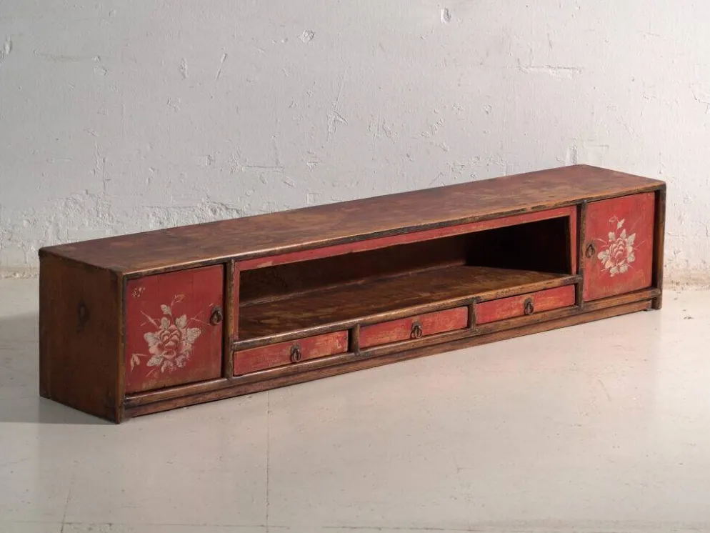 Meuble bas ancien en bois d’orme – Chine, vers 1900