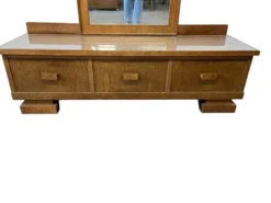 Meuble bas, d'entrée vintage en bois avec miroir