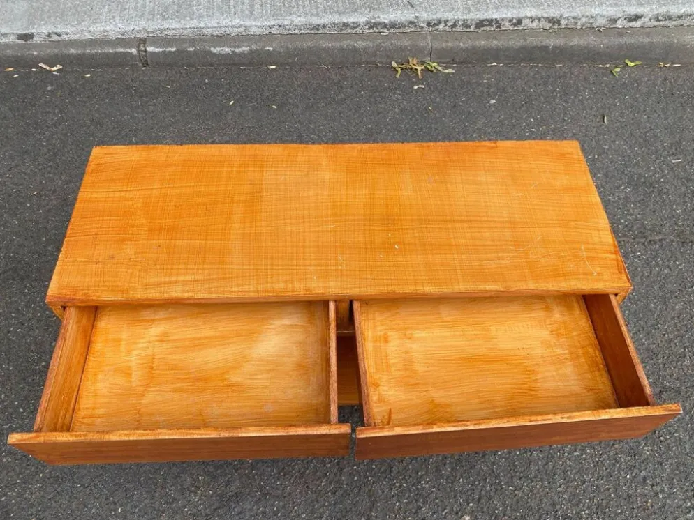 Meuble Bas TV Console Vintage 2 Tiroirs Niche style scandinave