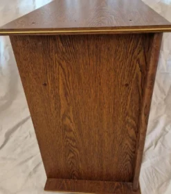 Meuble BerliozCréations vintage en bois figuré et verre fumé Made in France
