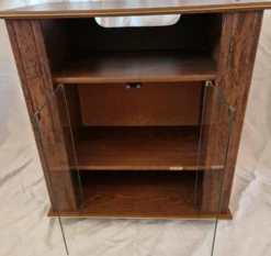 Meuble BerliozCréations vintage en bois figuré et verre fumé Made in France