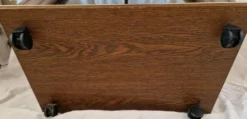 Meuble BerliozCréations vintage en bois figuré et verre fumé Made in France