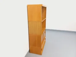 Meuble bibliothèque de rangement vintage en bois de chêne des années 60