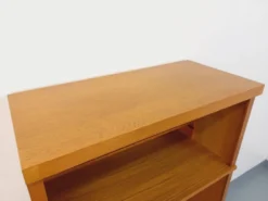 Meuble bibliothèque de rangement vintage en bois de chêne des années 60