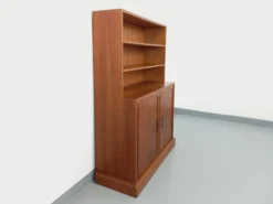 Meuble bibliothèque de rangement vintage en teck des années 60