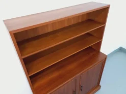 Meuble bibliothèque de rangement vintage en teck des années 60