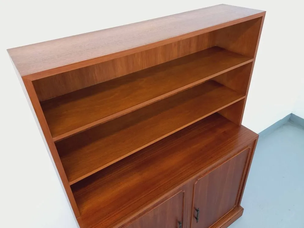 Meuble bibliothèque de rangement vintage en teck des années 60