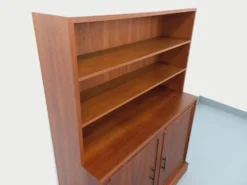 Meuble bibliothèque de rangement vintage en teck des années 60