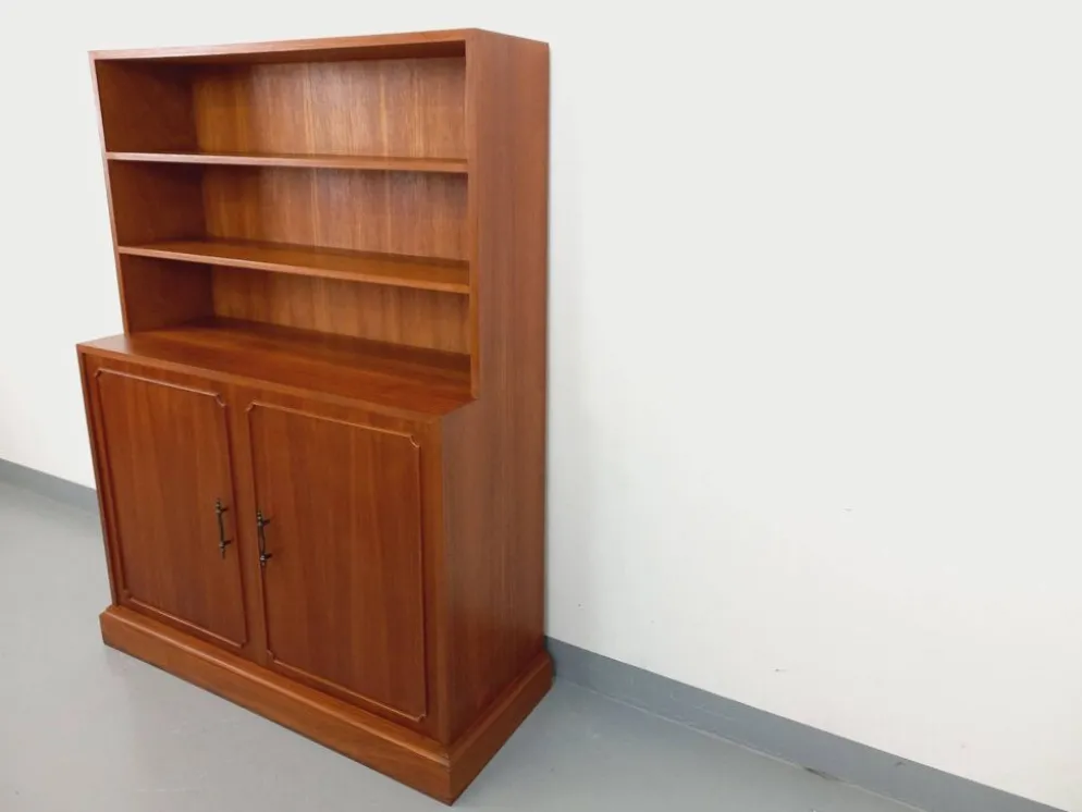 Meuble bibliothèque de rangement vintage en teck des années 60