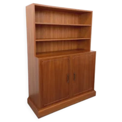 Meuble bibliothèque de rangement vintage en teck des années 60