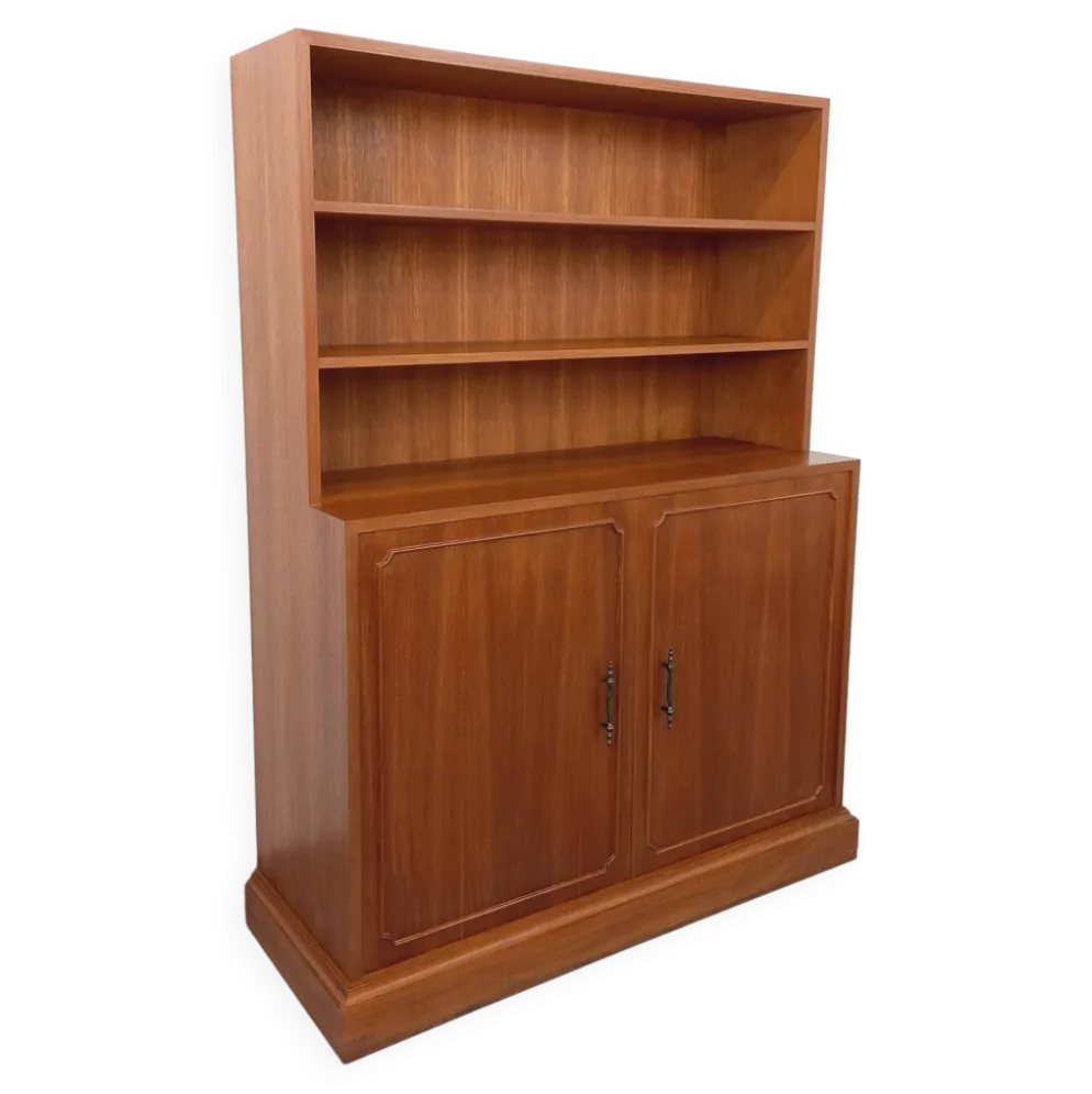 Meuble bibliothèque de rangement vintage en teck des années 60