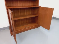 Meuble bibliothèque de rangement vintage en teck des années 60