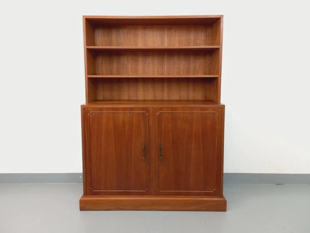 Meuble bibliothèque de rangement vintage en teck des années 60