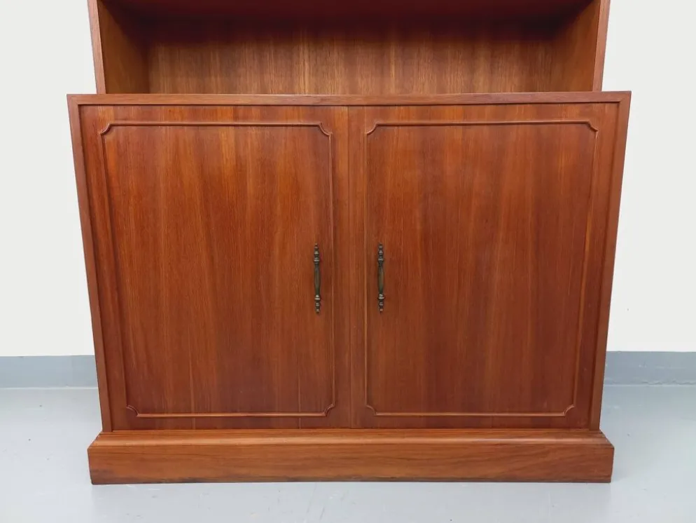 Meuble bibliothèque de rangement vintage en teck des années 60